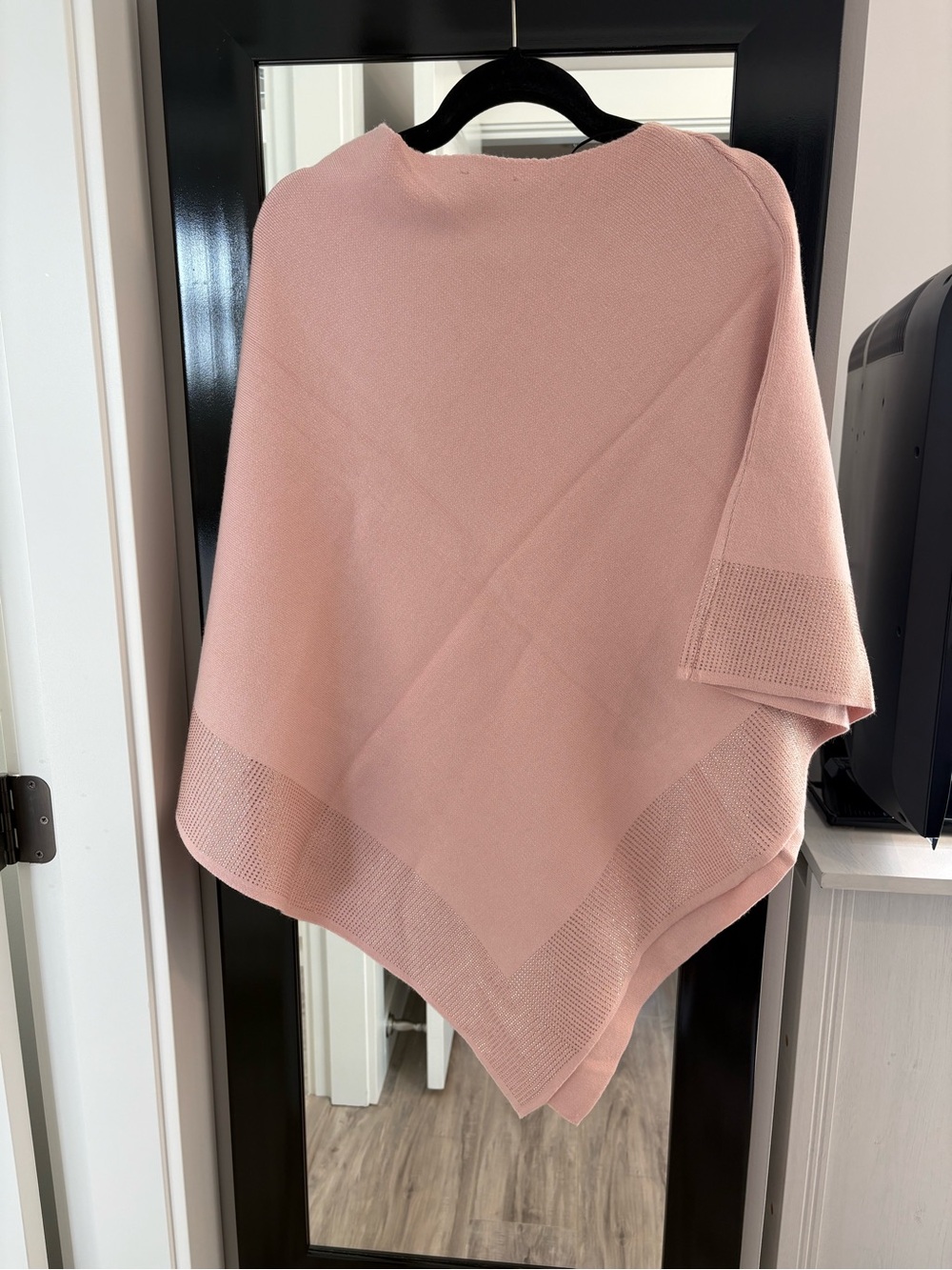 Light Pink Knit Poncho Wrap - Women's Layering Top